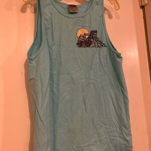 Oneida Light Blue Tank Top with Cat Design